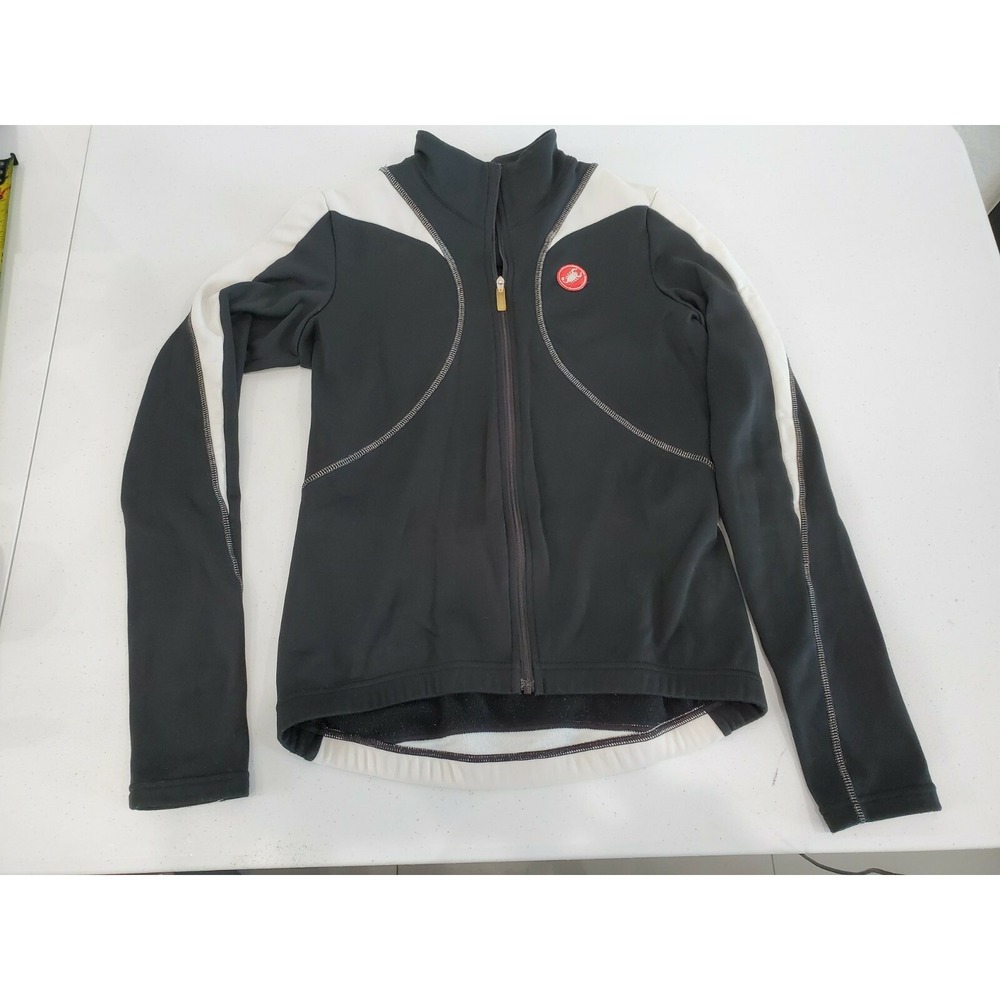 Castelli Cycling Jacket Womens Size Small Black + White Full Zip Jacket